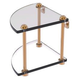 Southbeach Collection 8 in. 2-Tier Corner Glass Shelf in Oil Rubbed Bronze Southbeach Collection 8 in. 2-Tier Corner Glass Shelf in Oil Rubbed Bronze