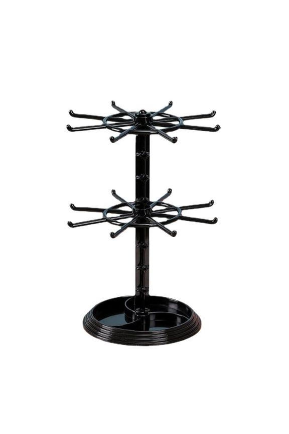 Two Tier Counter Top Spinner Display Stand Jewelry Rotating Ring Display Holder Necklace Keychain Pendants Organizer