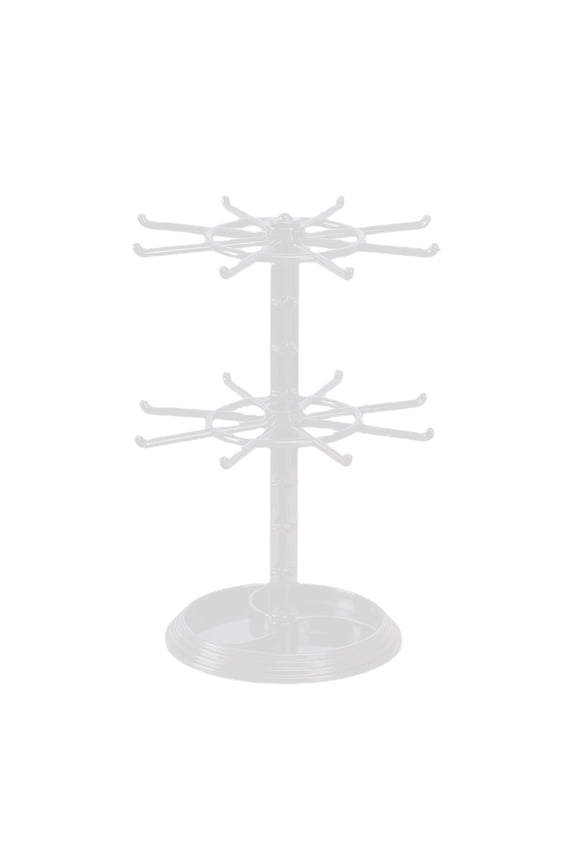 Two Tier Counter Top Spinner Display Stand Jewelry Rotating Ring Display Holder Necklace Keychain Pendants Organizer
