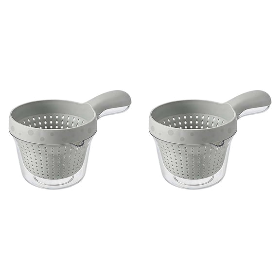 Two-Tier Draining Basket with Handle, Small Colander and Vegetable Washer for Berries, Tomatoes, and Salad, Portable Strainer Bowl for Kitchen, Pantry, and Camping Use,2pc