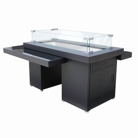 Two-Tier Fire Table With Glass Top