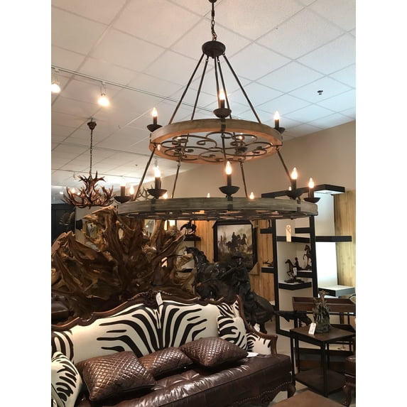 Two Tier Ridge Line 56" Chandelier