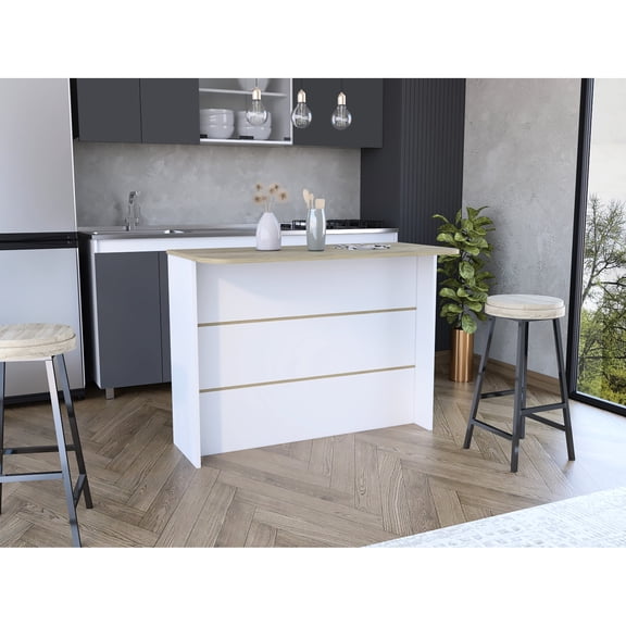 Two-Tier Shelf Kitchen Island - Ideal for Baking and Hosting Dinner Parties