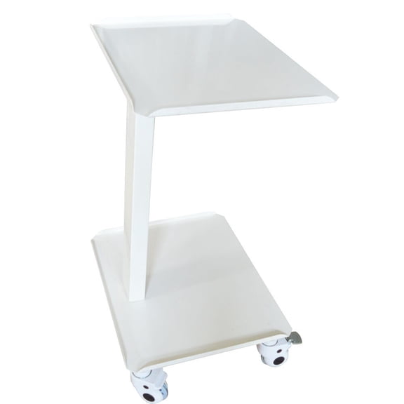 Two Tier Steel Mobile Utility Cart Lockable Rolling Wheels Salon Beauty Instrument Storage Trolley