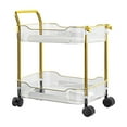 thumbnail image 1 of Two Tier Transparent Rolling Cart with Wheels A Practical Cart with Handles and Locking Swivel Casters Suitable for Storage In The Kitchen Office and Bedroom, 1 of 6