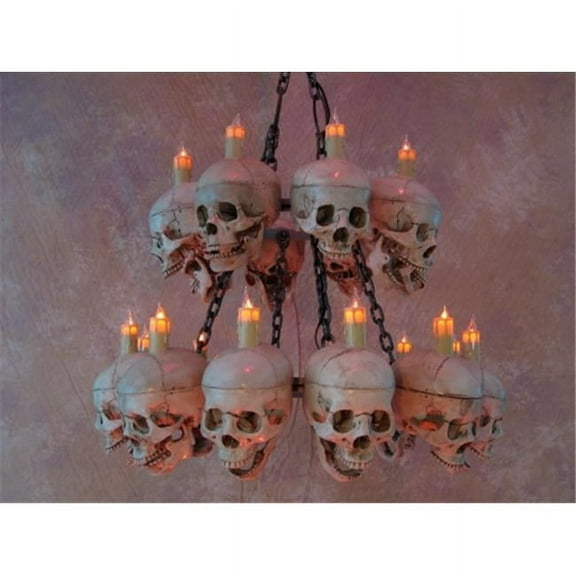 Two Tiered 20 Skull Chandelier