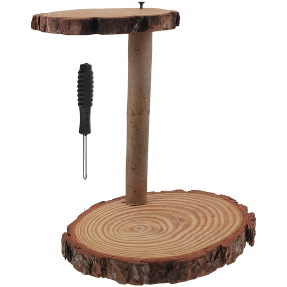 TABLZONE Rustic Wooden Double Layer Rectangular Cake Stand for Wedding Dessert Display and Party Serving