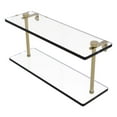 thumbnail image 1 of Two Tiered Glass Shelf - Unlacquered Brass / 16 Inch, 1 of 2