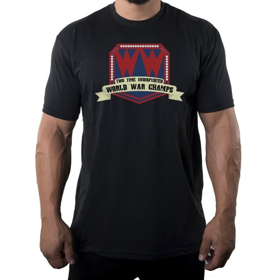 Two Time Undisputed World War Champs Men's Funny 4th of July Shirts - Black MH200PATRIOT S26 XL