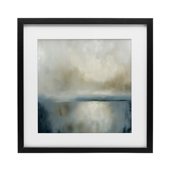 Stupell Industries Two Times Blue Abstraction Black Framed Print Under Glass, design by Annabelle Hall, 13 x 13