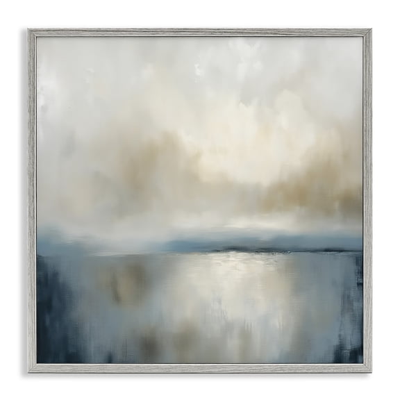 Stupell Industries Two Times Blue Abstraction Gray Framed Giclee Art, design by Annabelle Hall, 24 x 24