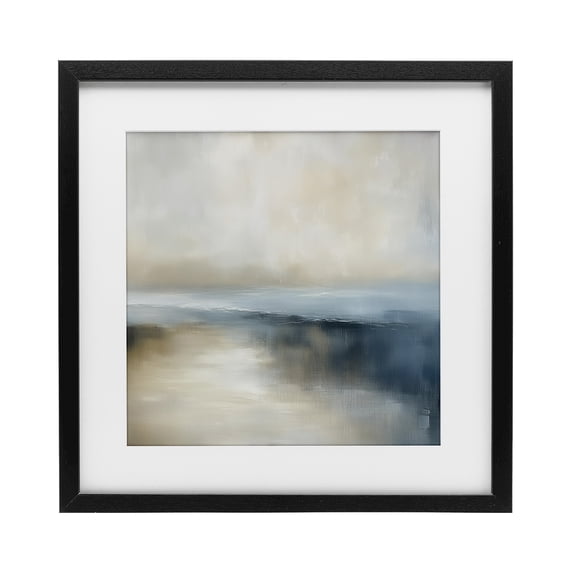 Stupell Industries Two Times Blue Horizon Black Framed Print Under Glass, design by Annabelle Hall, 16 x 16