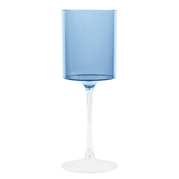 Two-Tone 9 Oz Blue with Clear Stem Plastic Wine Goblets : Ideal for Parties & Event: 60CT