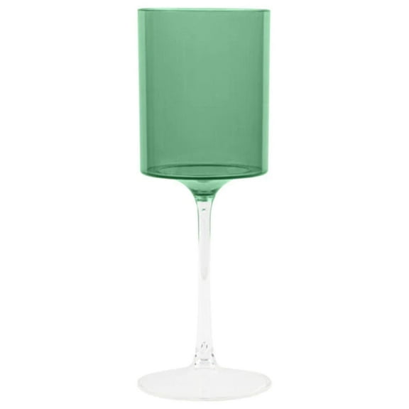 Two-Tone 9 Oz Green with Clear Stem Plastic Wine Goblets : Ideal for Parties & Event: 30CT