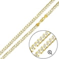 thumbnail image 1 of Two-Tone 925 Silver Gold Plated DC Curb Pave Chain 5mm Made in Italy 24" Jewelry Female Unisex, 1 of 5