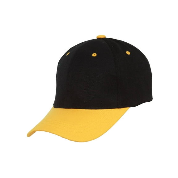 Two-Tone  Adjustable Baseball Cap, Black Gold