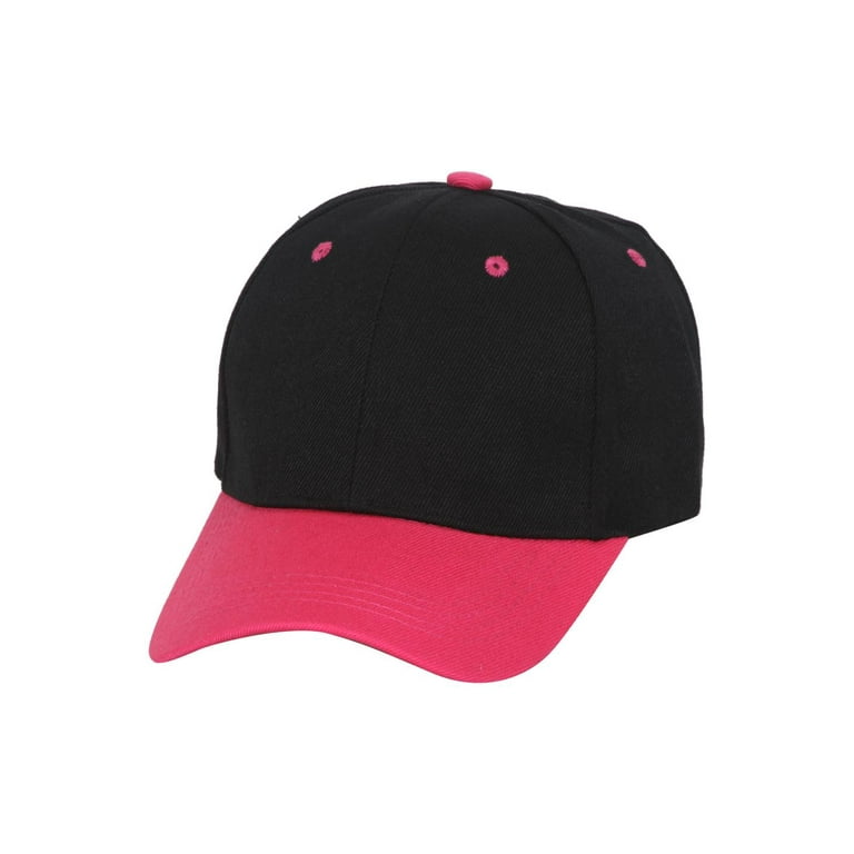 Two Tone Adjustable Baseball Cap Black Pink