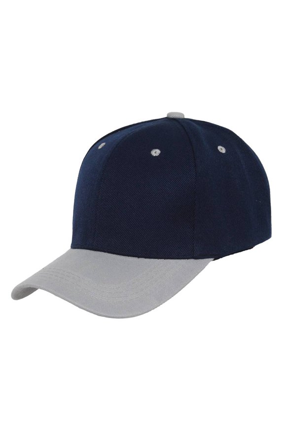 Two-Tone Adjustable Baseball Cap, Navy Silver