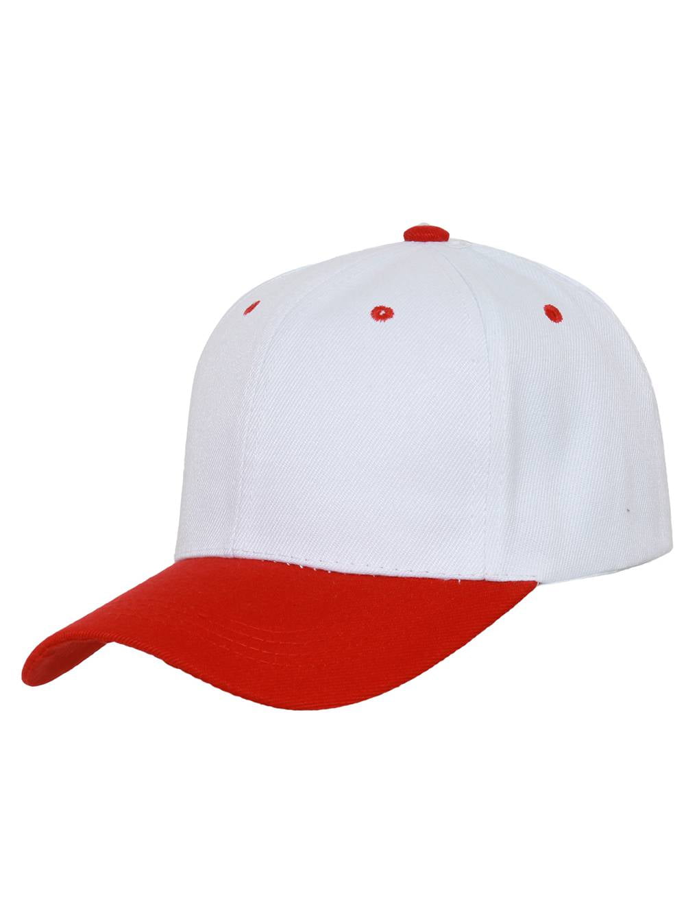 Two Tone Adjustable Baseball Cap White Red Walmart