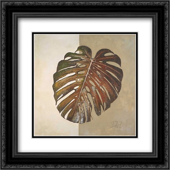Two Tone Balazo I 2x Matted 20x20 Black Ornate Framed Art Print by Pinto, Patricia
