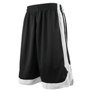 TOPTIE Two Tone Basketball Shorts For Men with Pockets, Pocket Training Shorts-Black-L