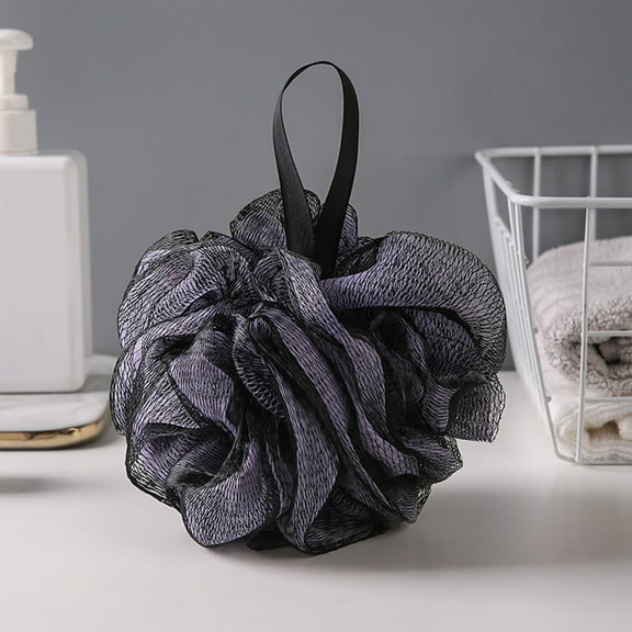 Two-Tone Bath Pouf, Soft and Fluffy Mesh Foam Sponge, High-Density Lathering, Gentle Exfoliating, Long-Lasting Durable PE, Easy Hanging, Back and Body Cleansing for Shower, Spa, Home