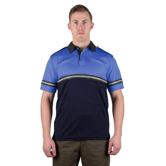 Two Tone Bike Patrol Shirt with Zipper Pocket - Royal Blue and Navy Blue - 5XL