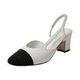 thumbnail image 1 of Two Tone Block Heel Slingback Sandals, 1 of 3