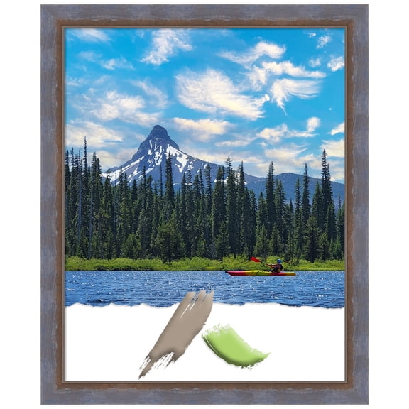 Two Tone Blue Copper Wood Picture Frame, Photo Frame, Art Frame