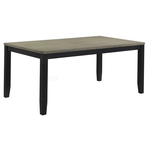 Two-Tone Brown Black Wood Dining Table Rectangular Shape for Modern Home