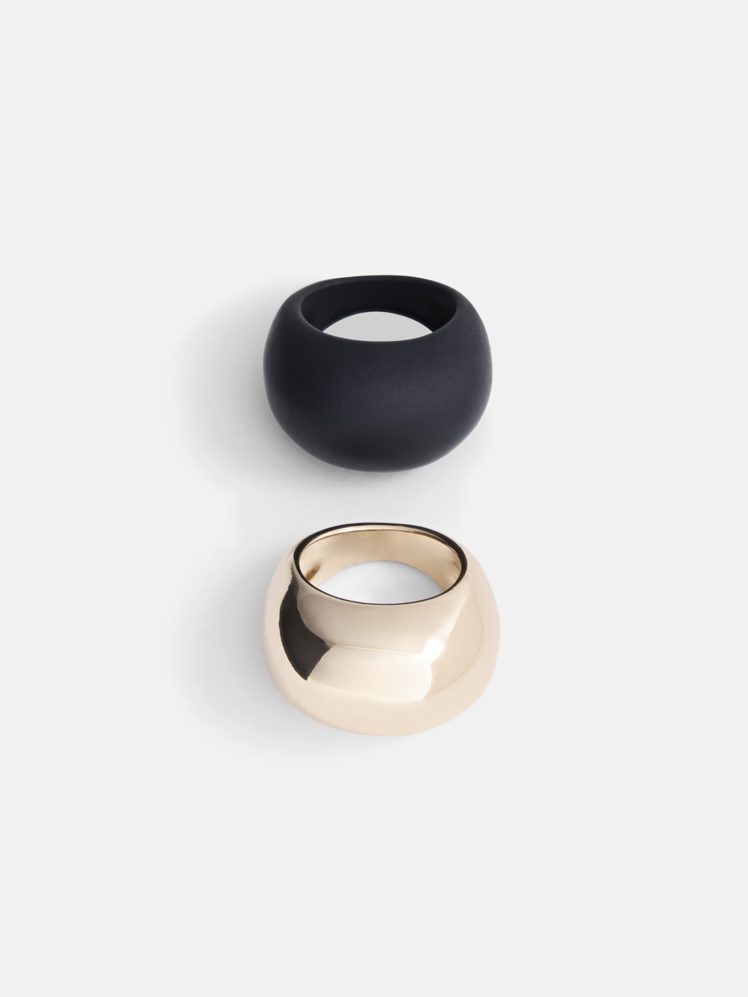 Bubble Rings, Two-Tone, 2-Piece Set