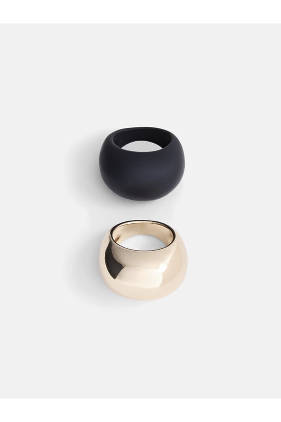Bubble Rings, Two-Tone, 2-Piece Set