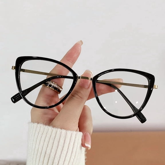 Two-Tone Cat Eye Eyeglasses, Pink & Tortoise Shell Frame, Anti Blue Light Fashion Eyewear for Women