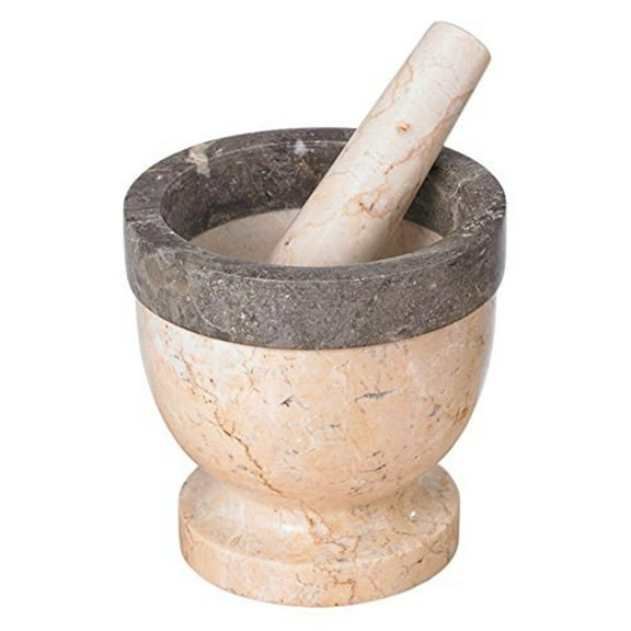 Two Tone (Champagne/Charcoal) 5.9" x 5.9" Mortar & Pestle