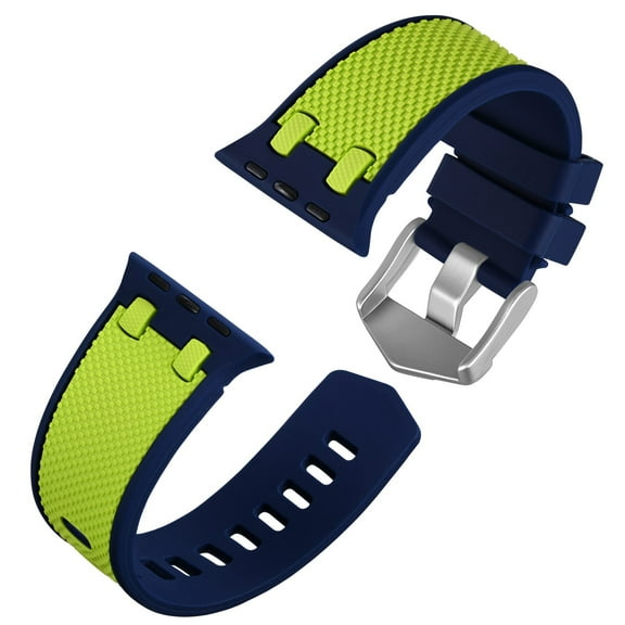 Two-Tone Checkered Engraved Band Compatible with Apple Watch Bands for Men and Women, Bi Color Stylish Soft Silicone Sport Strap for iWatch Series Ultra/Ultra2/9/8/SE/7/6/5/4/3/2/1