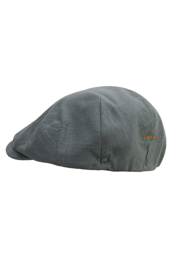 Two Tone Cobra Text Embroidered Big Size Men's Linen Ivy Cap - Slate Grey XL-2XL
