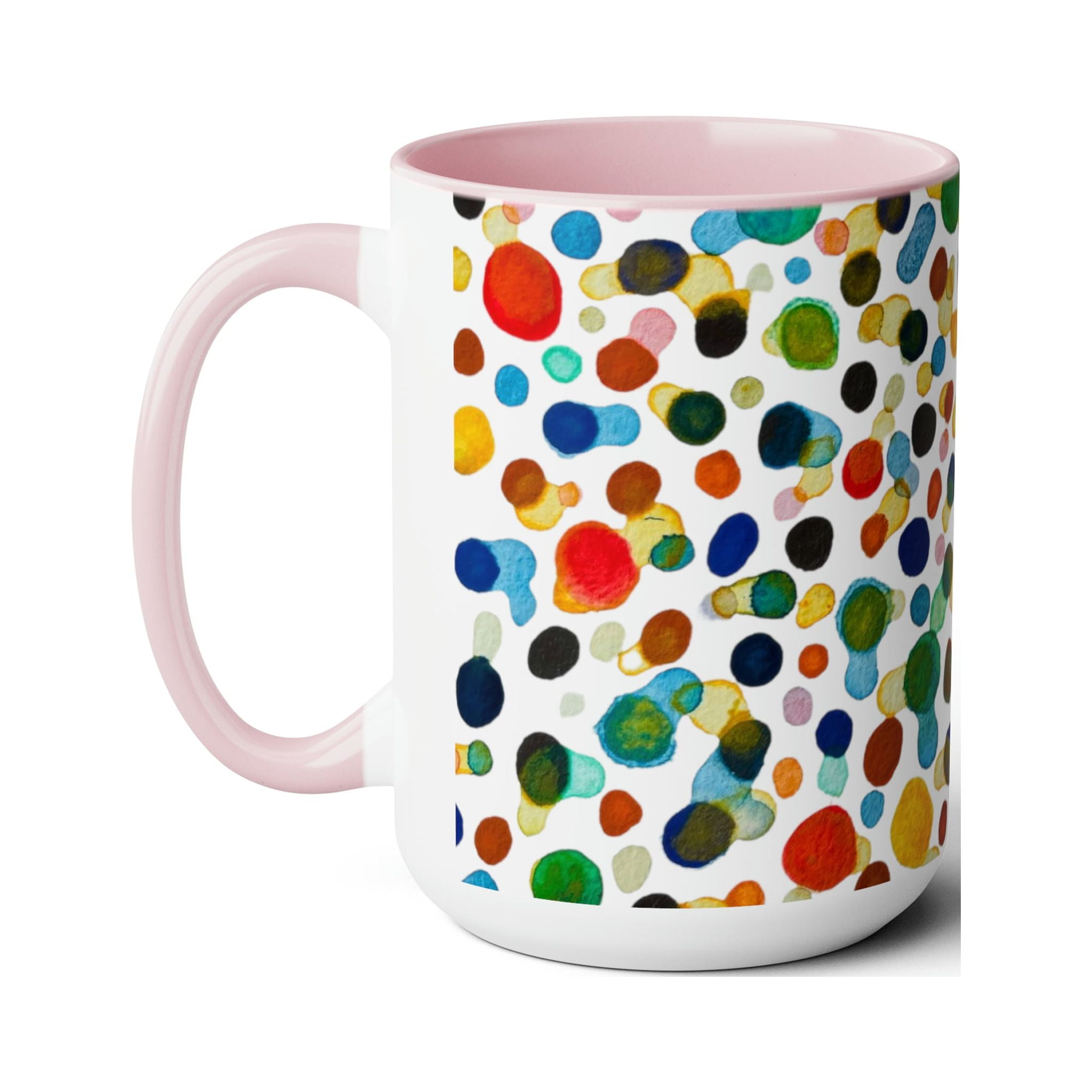 Two-Tone Coffee Mugs, 15oz, multicolor art, abstract dots.Watercolor art -  Walmart.com