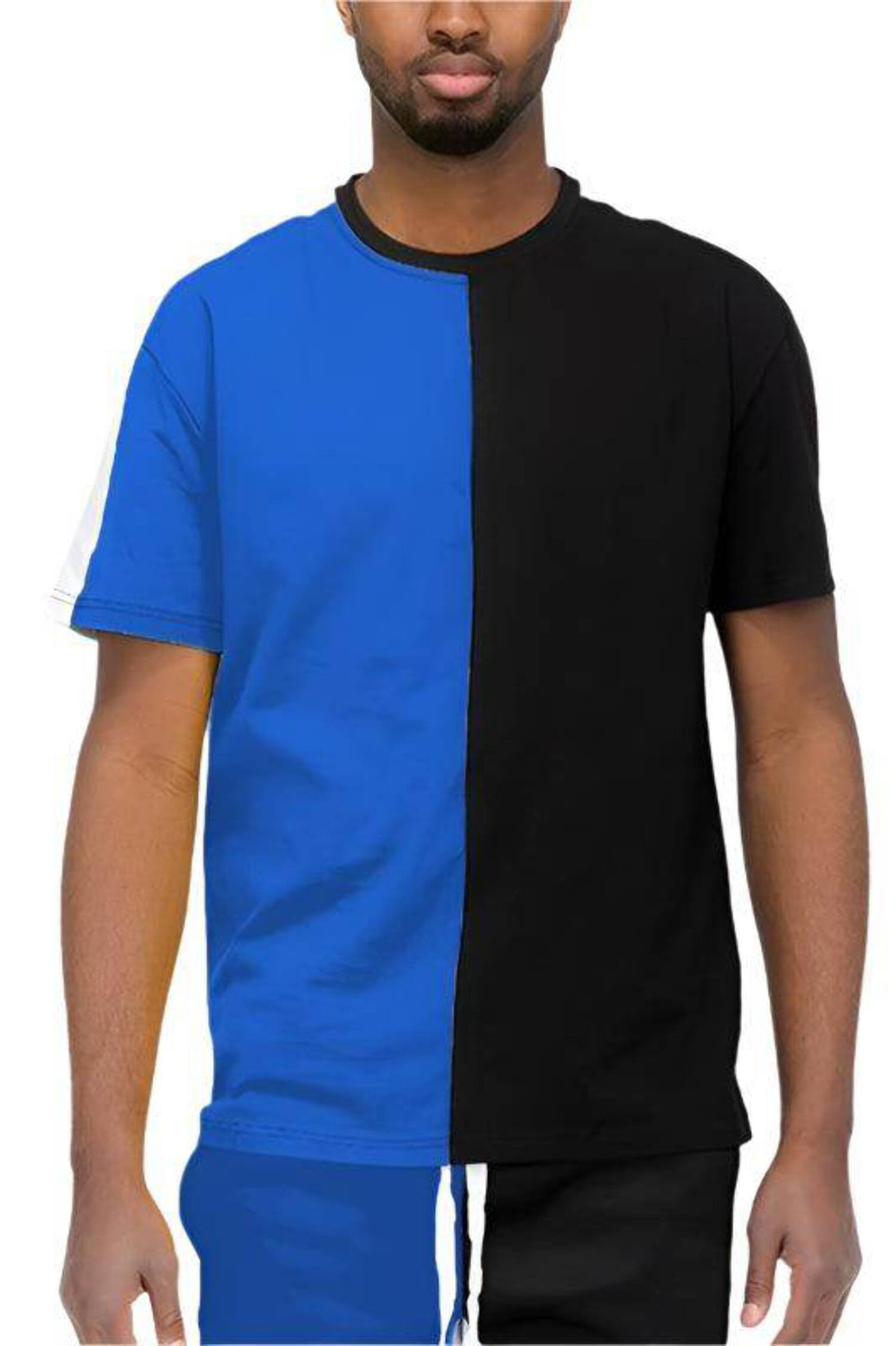 【2plan】Orlando pigment box short sleeve t-shirt Two Tone Color Block Short Sleeve Tshirt - Walmart.com