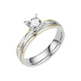 thumbnail image 1 of Two Tone Couple Rings Gold Silver Engagement Ring Set Frosted Wedding Band Set Promise Rings for Wedding Engagement Anniversary Gift Metal Couple Rings 2Pcs, 1 of 4