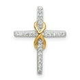 thumbnail image 1 of Two Tone Cross Pendant Necklace for Men and Women with Polished White Metal and Gold Accent Spiritual Jewelry for Daily Wear Symbol of Faith Religious Statement Style, 1 of 5