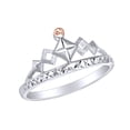 thumbnail image 1 of AFFY Two Tone Crown Fashion Engagement Wedding Ring In 10k Solid White Gold Ring Size-5, 1 of 1