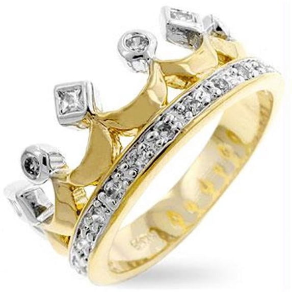 Two-Tone Crown Ring, Size : 10