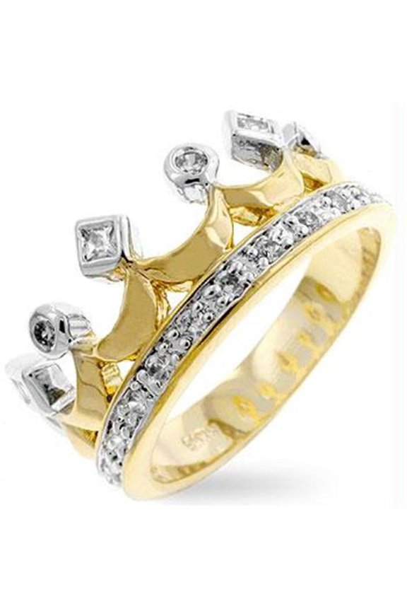 Two-Tone Crown Ring- <b>Size :</b> 09