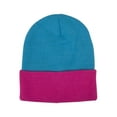 thumbnail image 1 of Two Tone Cuff Beanie - Turquoise/Pink, 1 of 4