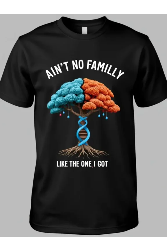 Two-Tone DNA Family Tree Genetic Heritage Unisex Short Sleeve Graphic T-Shirt
