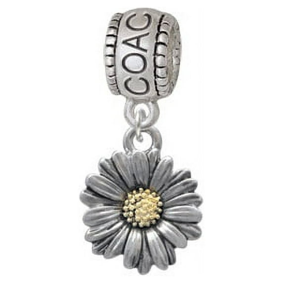 Two Tone Daisy Flower - Coach Charm Bead