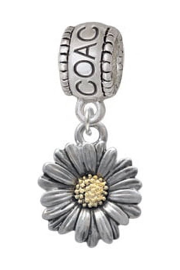 Two Tone Daisy Flower - Coach Charm Bead
