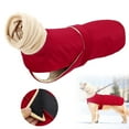 thumbnail image 1 of Two-Tone Dog Hoodie, Thick Warm Winter Dog Coat with Leash Hole, Adjustable Dog Jacket for Large Medium Dogs like Greyhounds, with Velcro Straps, Yin-02, 1 of 9
