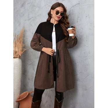 Two-Tone Dropped Shoulder Trench Coat