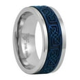 thumbnail image 1 of Blue Celtic Spinner Ring Mens Womens 316L Stainless Steel Wedding Band Fantasy Forge Jewelry, 1 of 5